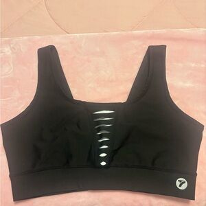 Black Sports Bra with Cutout Design
